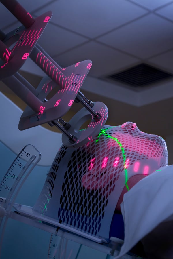 Man Receiving Radiotherapy Treatments for Cancer